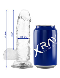 x ray - clear dildo realista transparente 15.5 cm x 3.5 cm