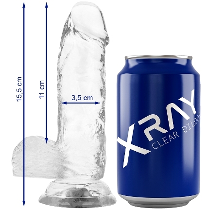 x ray - clear dildo realista transparente 15.5 cm x 3.5 cm