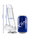 Dildo Realístico X Ray com Testículo Transparente 18.5 cm,D-224101