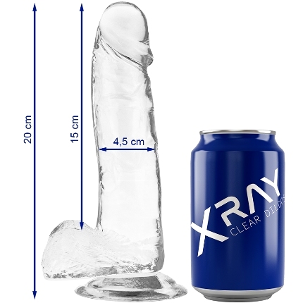 x ray - clear dildo realista transparente 20 cm x 4.5 cm