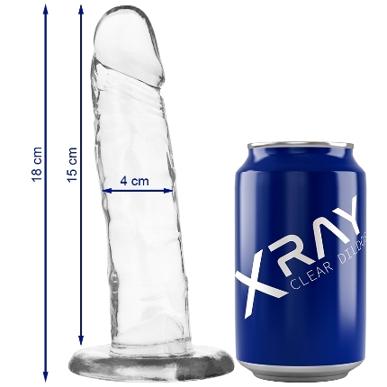 x ray - clear dildo transparente 18 cm x 4 cm