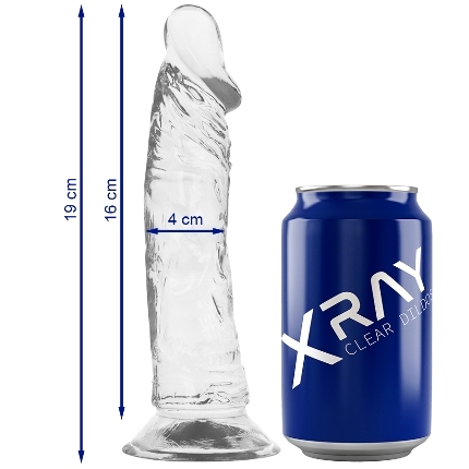 x ray - clear dildo transparente 19 cm x 4 cm