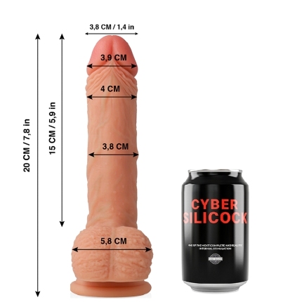 Dildo Realístico Cybersilicock Freeman Bege 20 cm,D-227291