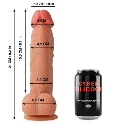 Dildo Realístico Cybersilicock Saul Bege 21 cm,D-227293