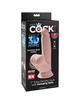 King cock - plus 3d dildo swinging balls 15.2 cm natural