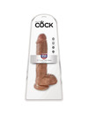 king cock - realistic penis with balls 19.8 cm caramel D-236507