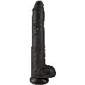 Dildo Realístico King Cock com Testículos Preto 30.5 cm