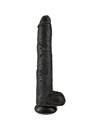 Dildo Realístico King Cock com Testículos Preto 30.5 cm,D-236509