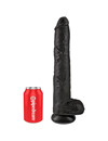 Dildo Realístico King Cock com Testículos Preto 30.5 cm,D-236509