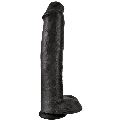 Dildo Realístico King Cock com Testículos Preto 34.2 cm