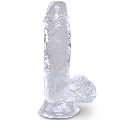 king cock - clear pene realistico con testiculos 10.1 cm transparente