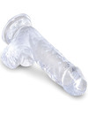 king cock - clear realistic penis with balls 10.1 cm transparent D-236522