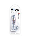 king cock - clear realistic penis with balls 10.1 cm transparent D-236522