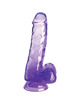 king cock - clear pene realistico con testiculos 13.5 cm morado