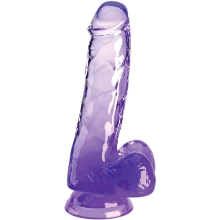 king cock - clear pene realistico con testiculos 13.5 cm morado