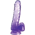 Dildo Realístico King Cock com Testículos Roxo 13.5 cm