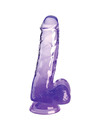 king cock - clear realistic penis with balls 13.5 cm purple D-236524