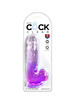 king cock - clear pene realistico con testiculos 13.5 cm morado