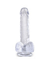 king cock - clear realistic penis with balls 13.5 cm transparent D-236525