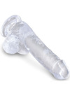 king cock - clear realistic penis with balls 13.5 cm transparent D-236525