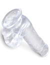 king cock - clear realistic penis with balls 13.5 cm transparent D-236525