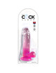 Dildo Realístico King Cock com Testículos Rosa 15.2 cm,D-236526
