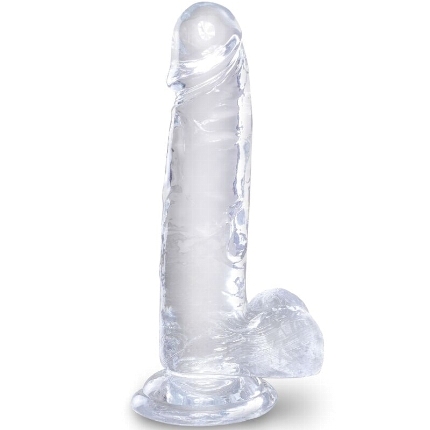 king cock - clear pene realistico con testiculos 15.2 cm transparente