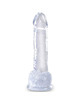 king cock - clear pene realistico con testiculos 15.2 cm transparente