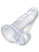 king cock - clear pene realistico con testiculos 15.2 cm transparente