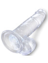 king cock - clear realistic penis with balls 15.2 cm transparent D-236528