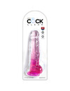 king cock - clear realistic penis with balls 16.5 cm pink D-236530