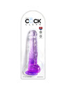 king cock - clear realistic penis with balls 16.5 cm purple D-236531