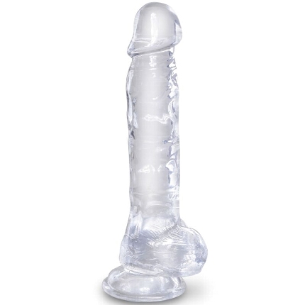 king cock - clear realistic penis with balls 16.5 cm transparent D-236532