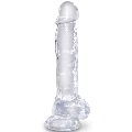 king cock - clear pene realistico con testiculos 16.5 cm transparente