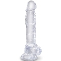 king cock - clear realistic penis with balls 16.5 cm transparent