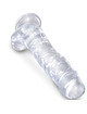 king cock - clear pene realistico con testiculos 16.5 cm transparente