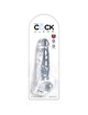 king cock - clear pene realistico con testiculos 16.5 cm transparente