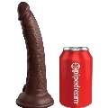 king cock - elite dildo realistico silicona 17.8 cm marron