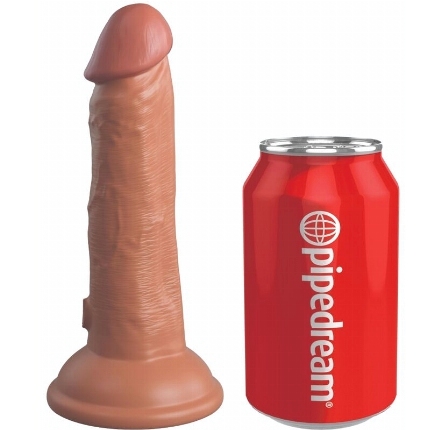 king cock - elite dildo realistico vibrador silicona 15.2 cm caramelo