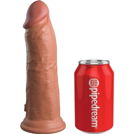 king cock - elite realistic dildo vibrating silicone 20.3 cm caramel D-236631