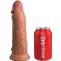 king cock - elite realistic dildo vibrating silicone 20.3 cm caramel