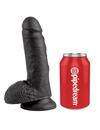 king cock - 7 dildo black with balls 17.8 cm PD5506-23