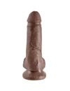 king cock - 7 dildo brown with balls 17.8 cm PD5506-29