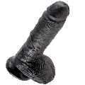 Dildo Realístico King Cock com Testículos Preto 20.3 cm