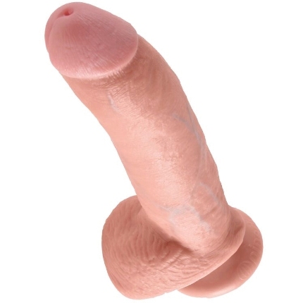 Dildo Realístico King Cock com Testículos Bege 22.9 cm,PD5508-21