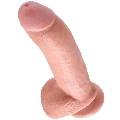 Dildo Realístico King Cock com Testículos Bege 22.9 cm