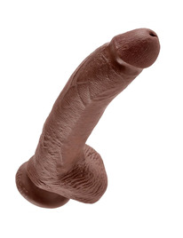 Dildo Realístico King Cock com Testículos Castanho 22.9 cm