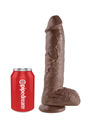 king cock - 10 dildo brown with balls 25.4 cm PD5509-29