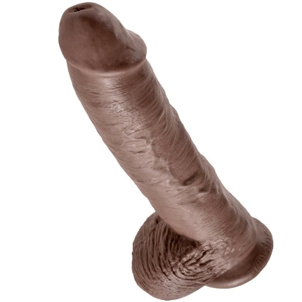 king cock - 10 dildo brown with balls 25.4 cm PD5509-29