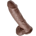 king cock - 10 dildo brown with balls 25.4 cm